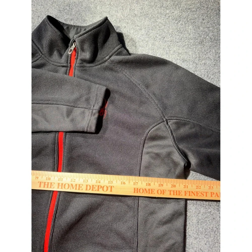 Spyder Full Zip Jacket Mens Large Grey Excellent Waffle Knit Fleece 71D64000-01
